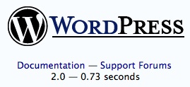 WP 2.0 admin footer